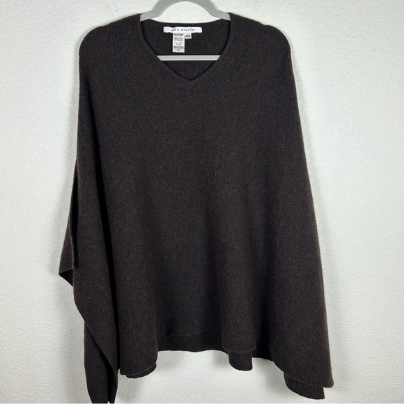 Max Studio poncho/cape women’s wool blend pull over rectangle cowgirl bohemian - Picture 2 of 9